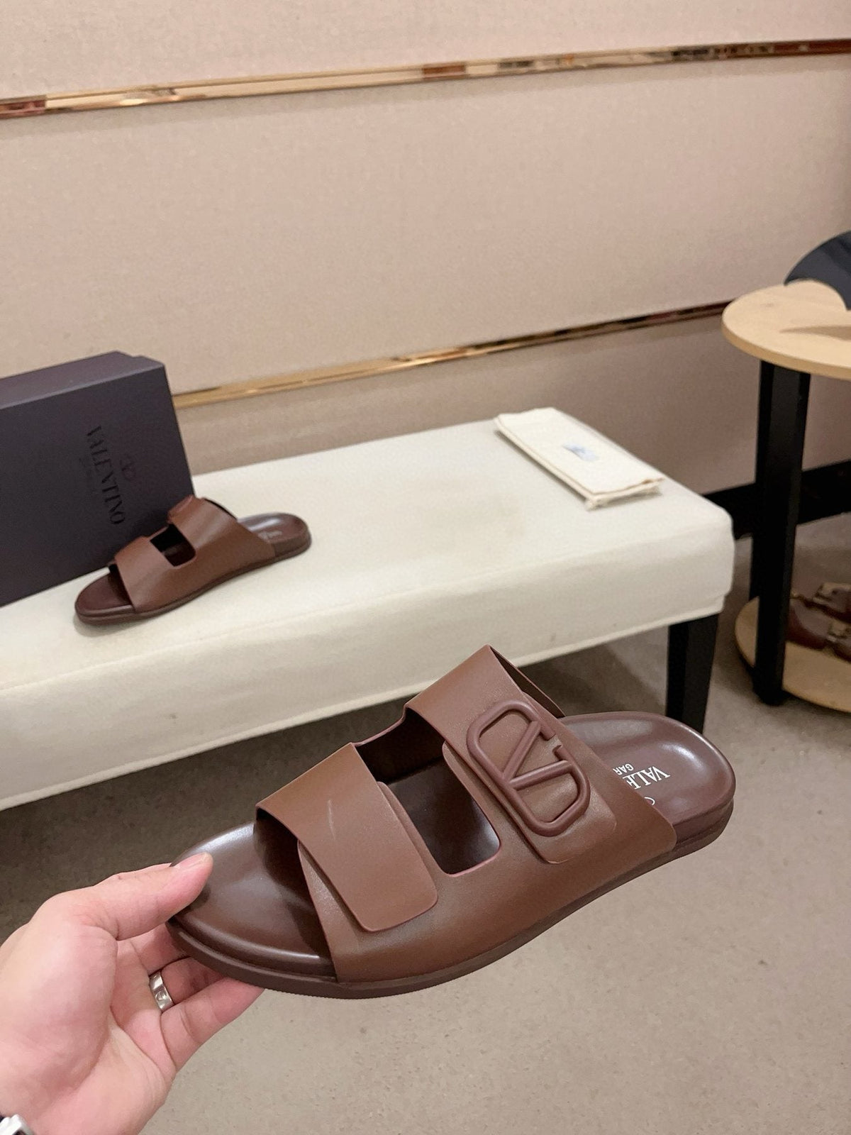 Valentino Men's V Logo Slide Sandals