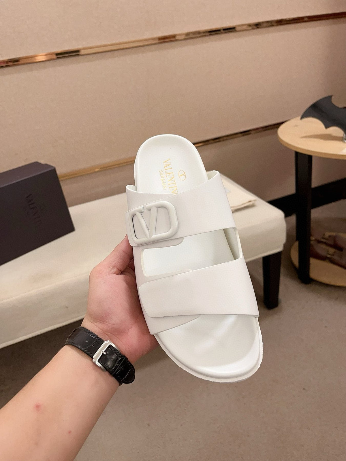 Valentino Men's V Logo Slide Sandals