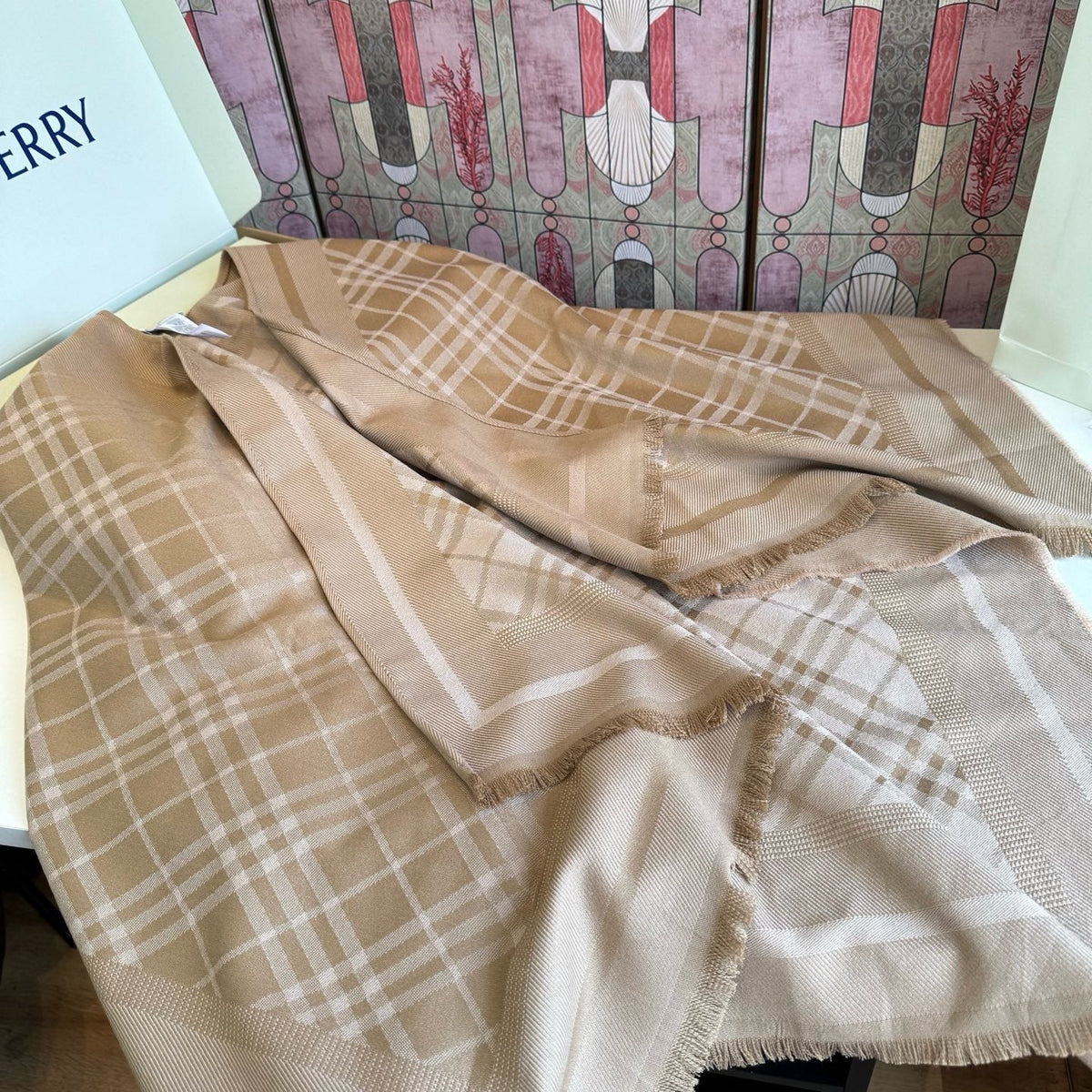 Burberry Fringed Woven Shawl