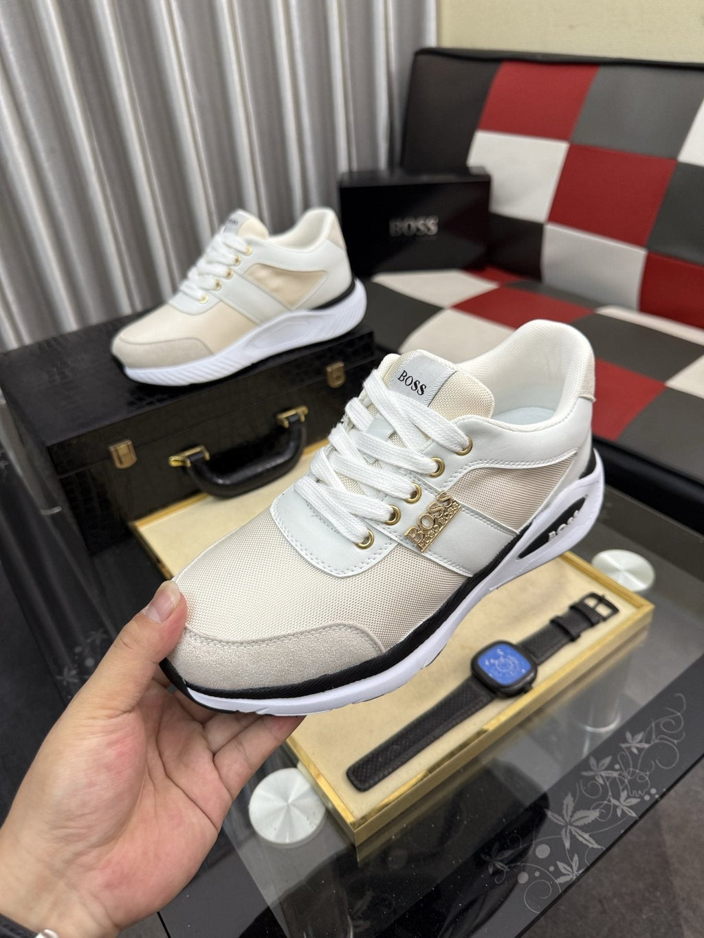 BOSS Men's Color-Block Low-Top Sneakers